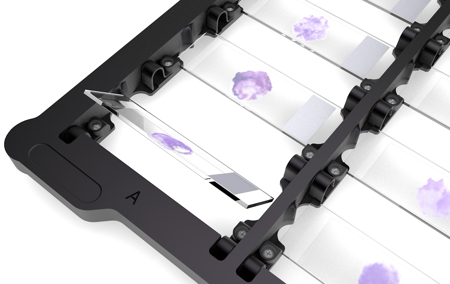 Odyssey M insert slide into slide alignment guide
