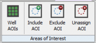 Morphology Analysis ribbon buttons for creating well AOIs and assigning detected shapes to plate wells.