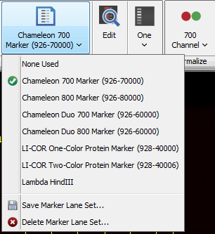 Select Marker Lane Set list in the Western Analysis tab